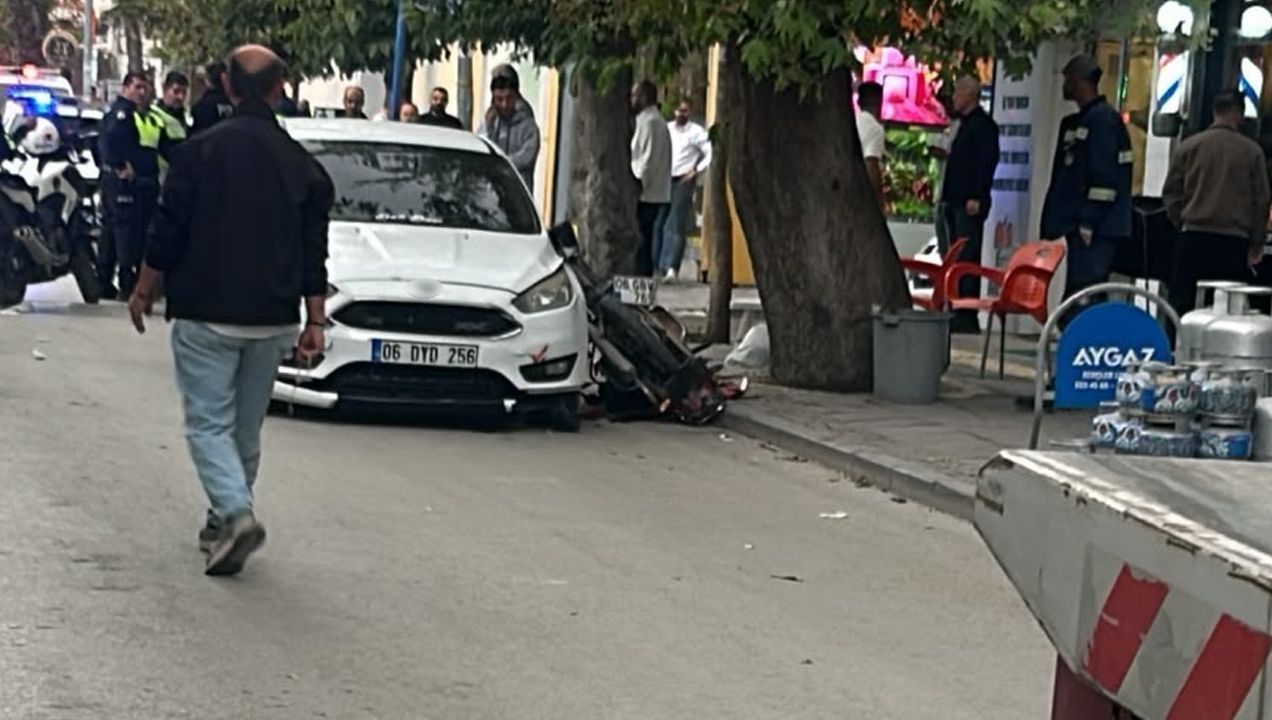 Ankara’da otomobil, motosiklete çarptı: 1 ağır yaralı